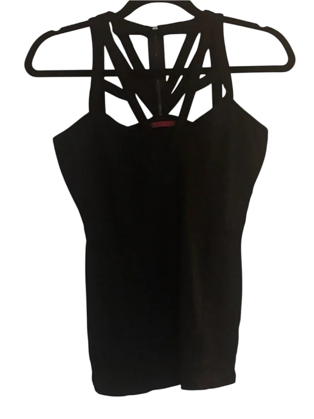 BKE Red Black Strappy Cutout Back Tank Top Size Medium